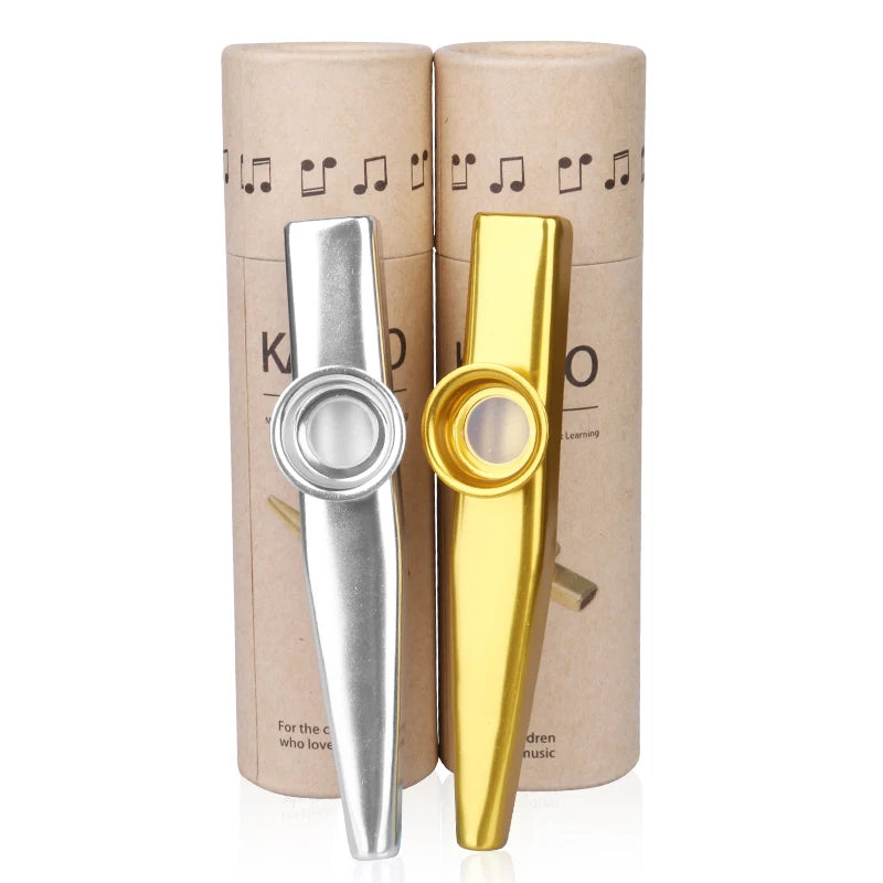 Gold-Plated Metal Kazoo with 5 Replacement Films
