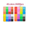 A set of 48 colors of creative fuse beads packaged in two compartments for puzzles and crafts