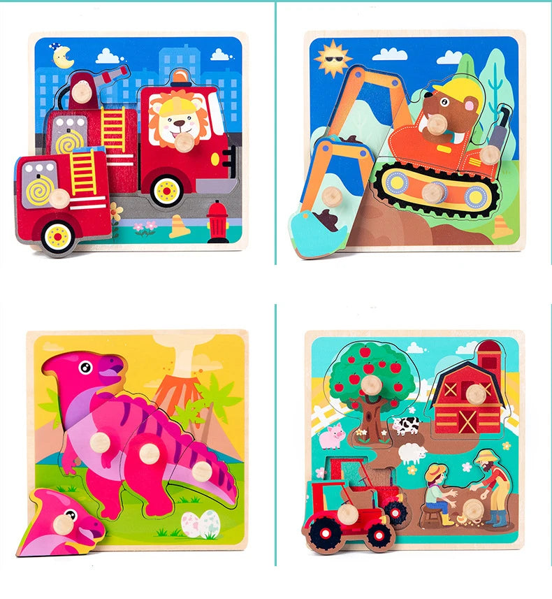 Wooden Animal Puzzle Board for Toddlers