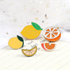 Fresh Fruit Enamel Pins Set — Lemon & Orange Brooches