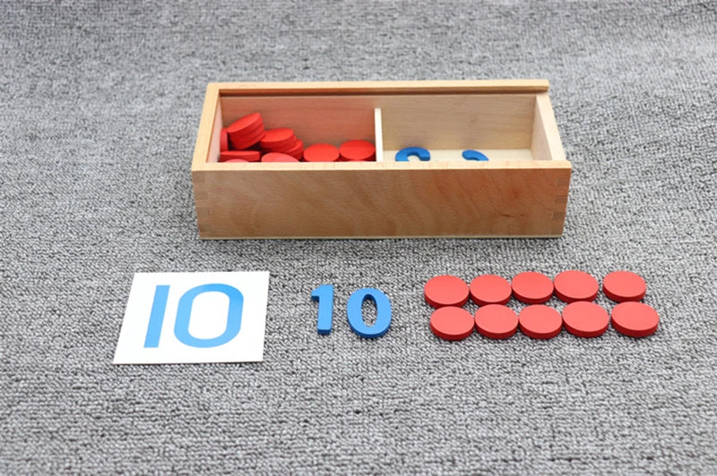 Wooden Number Counting Game with Montessori Cards