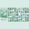 A collection of 50 aesthetic landscape nature and art designs for scrapbooking and journaling in a grid format.