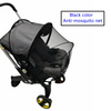 Black stroller accessory kit featuring an anti-mosquito net and rain cover.