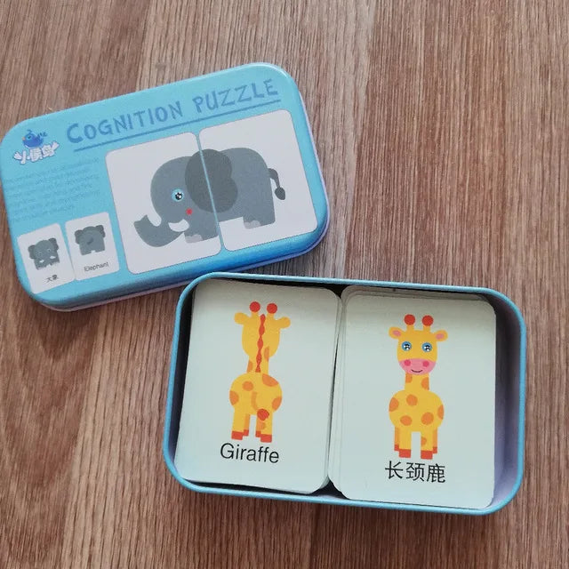 Toddler Card Matching Puzzle Game – Fun Learning Cards in a Travel-Friendly Tin