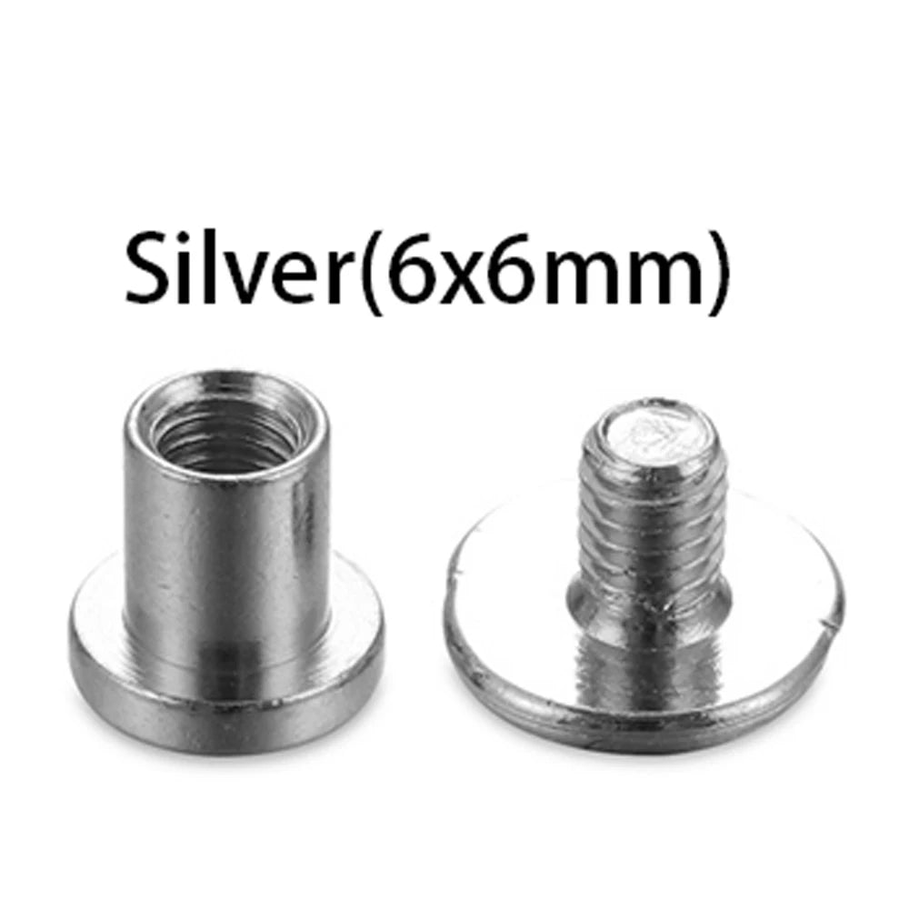 Silver 6x6mm decorative heart brass rivets for leather craft and DIY