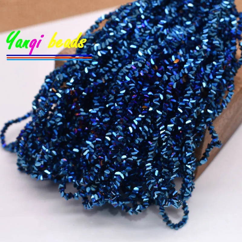 2mm Triangle Crystal Glass Beads for Jewelry Making (Approx. 130 Pieces)