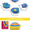 Set of bath toys including a boat and a cartoon animal, designed for water spraying play.