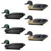 Six lifelike floating duck decoys with keels for hunting and photography