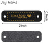 Handmade PU Leather Sew-On Labels with Love Heart Design (Set of 30)