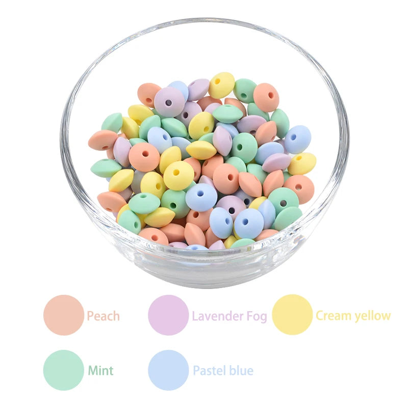 Silicone Lentil Beads for DIY Jewelry Making