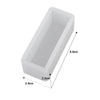 A white geometric resin casting mold with dimensions 6.8cm long, 2.2cm wide, and 2.8cm high.