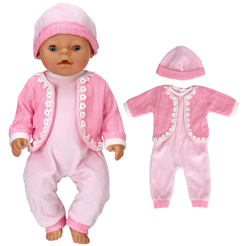 Doll Outfit Set with Hat for 17-43 cm Baby Dolls