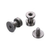 A set of decorative heart brass rivets for leather craft and DIY projects.