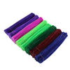 A collection of 100 colorful chenille pipe cleaners in various shades including purple, pink, green, and blue.