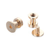 A set of decorative heart brass rivets for leather craft and DIY projects.
