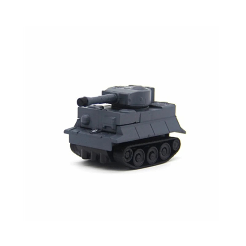 A dark gray line-following robot car toy with a pen attached.