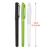 A set of automatic fade pens with refills shown in black and lime green, with a vertical measurement line.