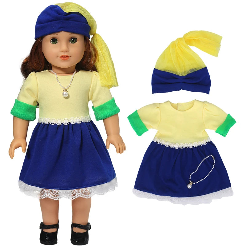 Doll Outfit Set with Hat for 17-43 cm Baby Dolls