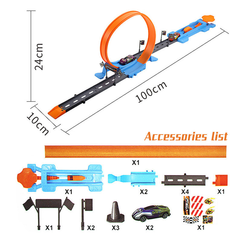 Double-Loop Racing Track Set with Inertia Cars