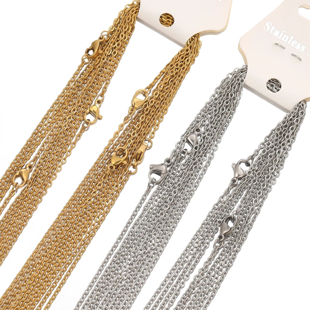 Stainless Steel Cuban Link Chain Necklace - 50cm