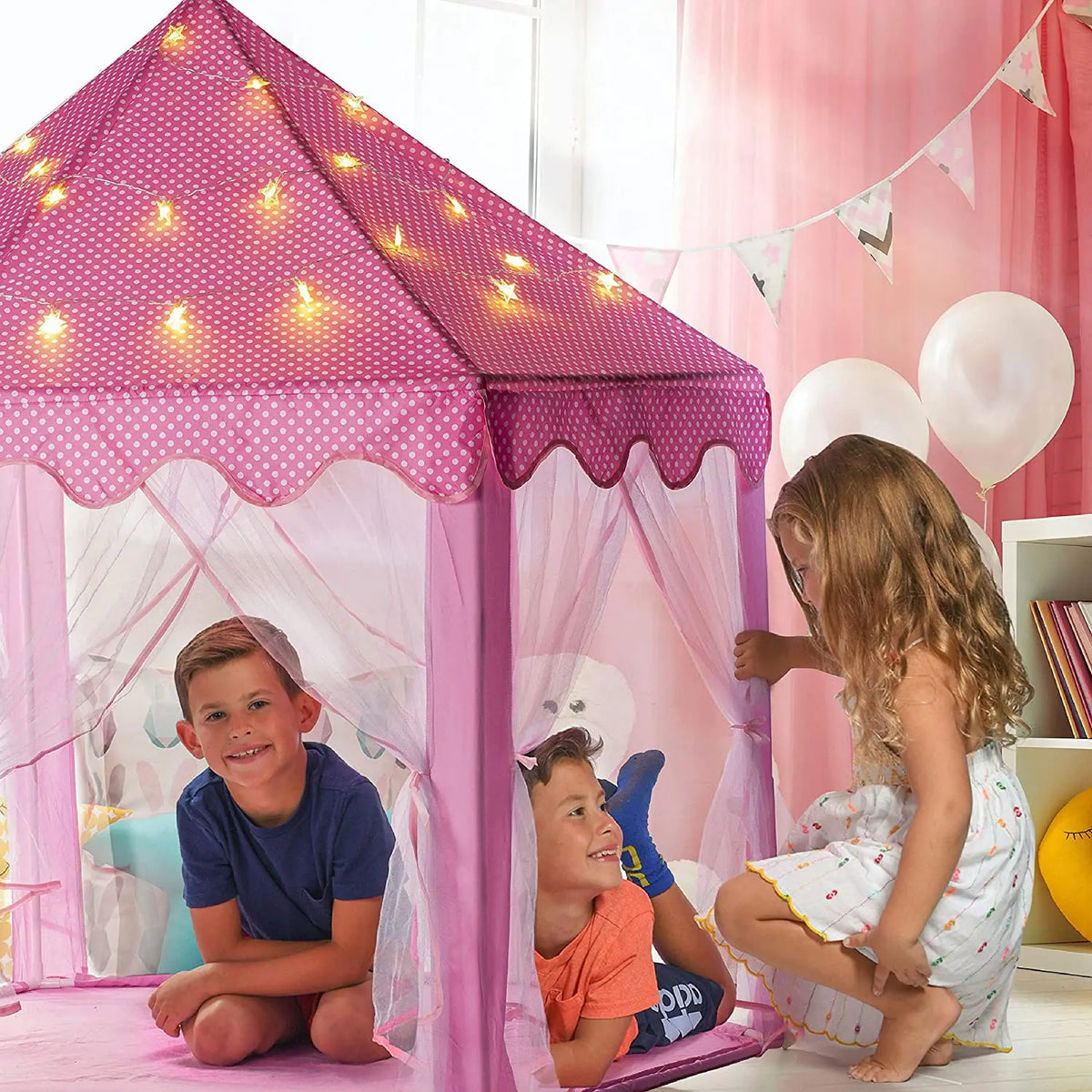 Kids' Princess Castle Play Tent – Foldable Indoor Tipi for Imaginative Play