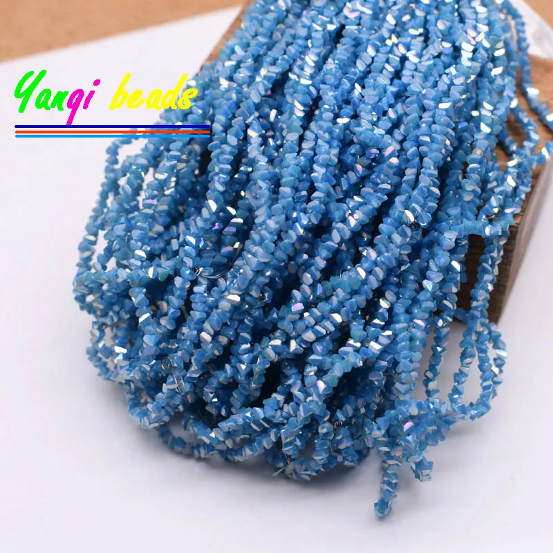 2mm Triangle Crystal Glass Beads for Jewelry Making (Approx. 130 Pieces)