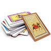 A stack of Battle Line ancient war strategy cards with a prominent card featuring a warrior and the text BATTLE LINE TACTICS