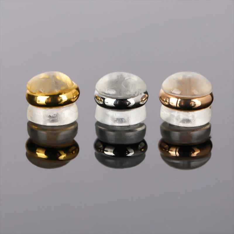 Silicone Earring Backs with Copper Ring – Comfortable Earring Stoppers for Jewelry Making