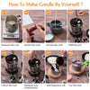 A step-by-step guide showing how to make a candle by yourself using various tools and ingredients.