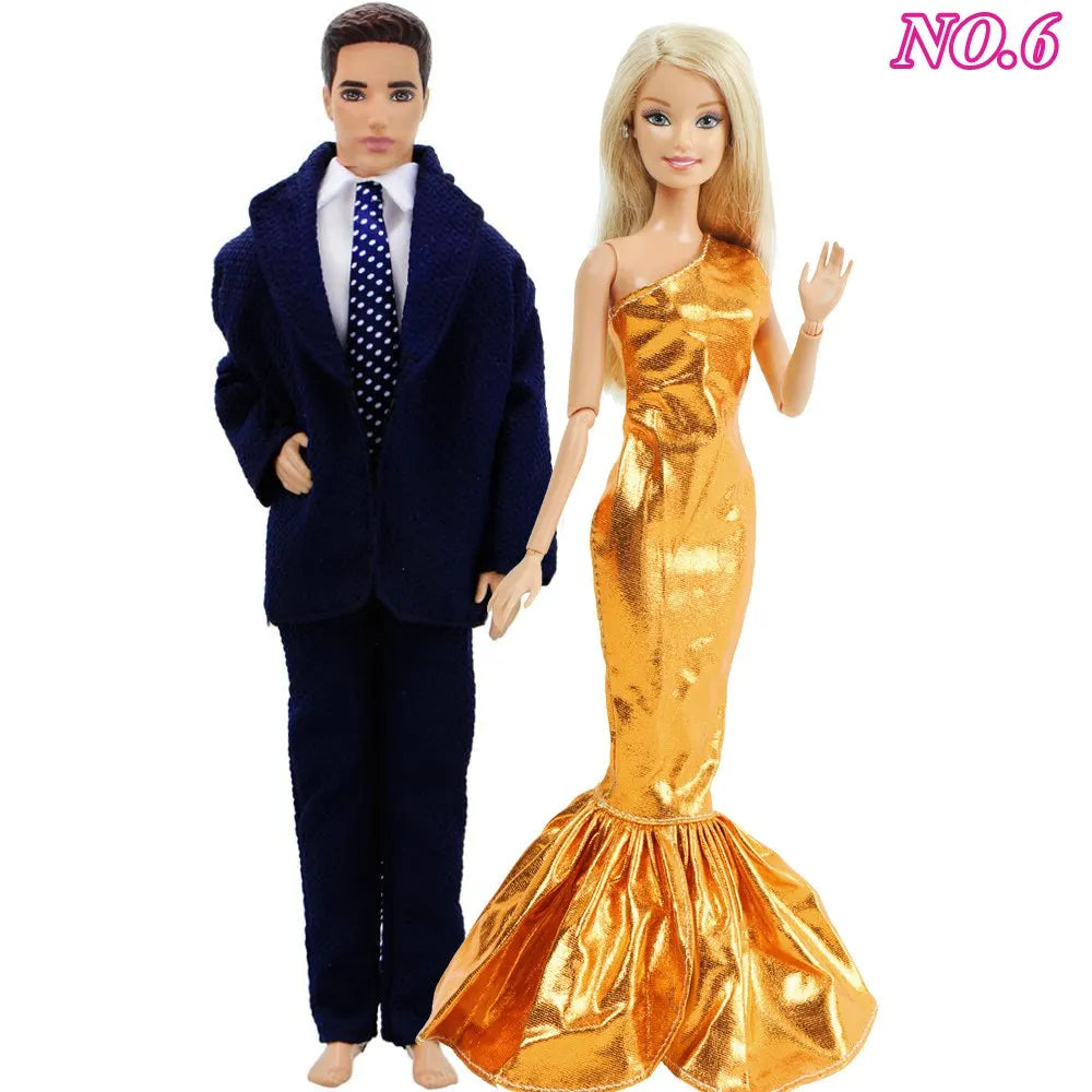Doll Wedding Dress and Suit Gift Set for 11.5-Inch Fashion Dolls