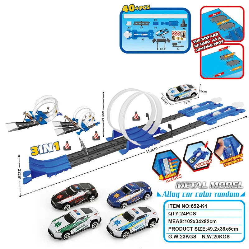 Double-Loop Racing Track Set with Inertia Cars
