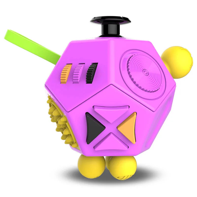 12-Side Fidget Cube for Stress Relief and Focus