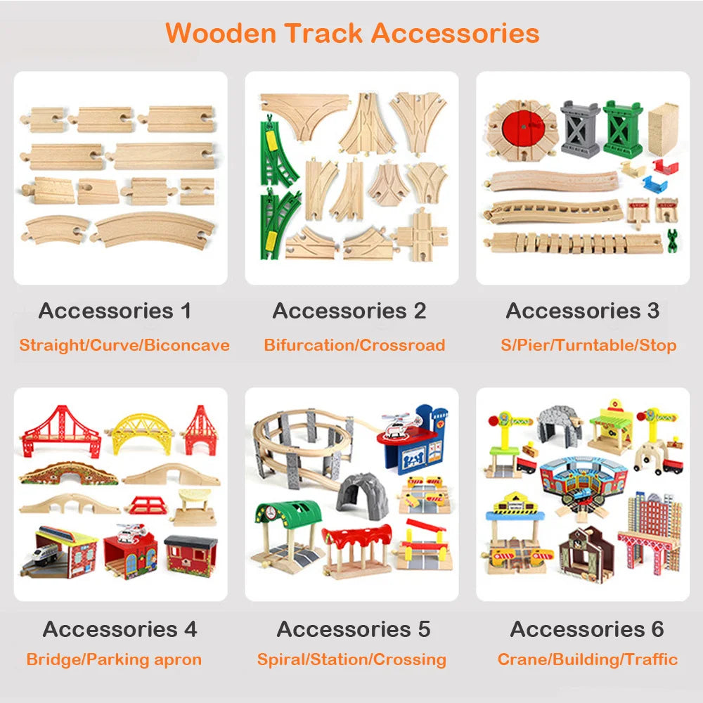 Wooden Train Track Expansion Set – Compatible with All Major Brands