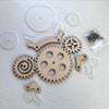 Wooden gears and discs for a DIY Montessori busy board sensory learning toy