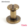 A single 8mm bronze decorative heart rivet used for leather craft and DIY projects.