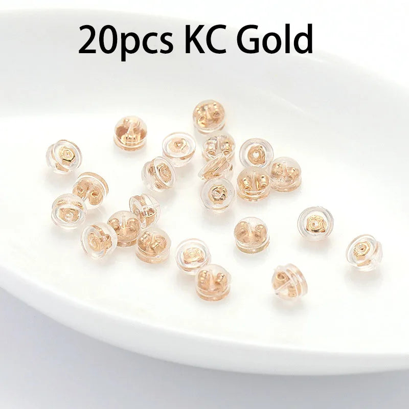 Silicone Earring Backs with Copper Ring – Comfortable Earring Stoppers for Jewelry Making