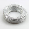 A coil of silver-colored flexible aluminum craft wire for jewelry making and DIY projects.