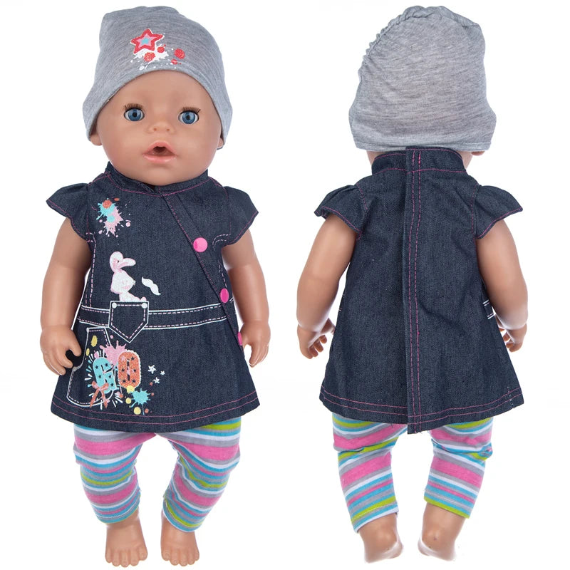 Cute 2-Piece Romper Outfit for 17-Inch Reborn Baby Dolls