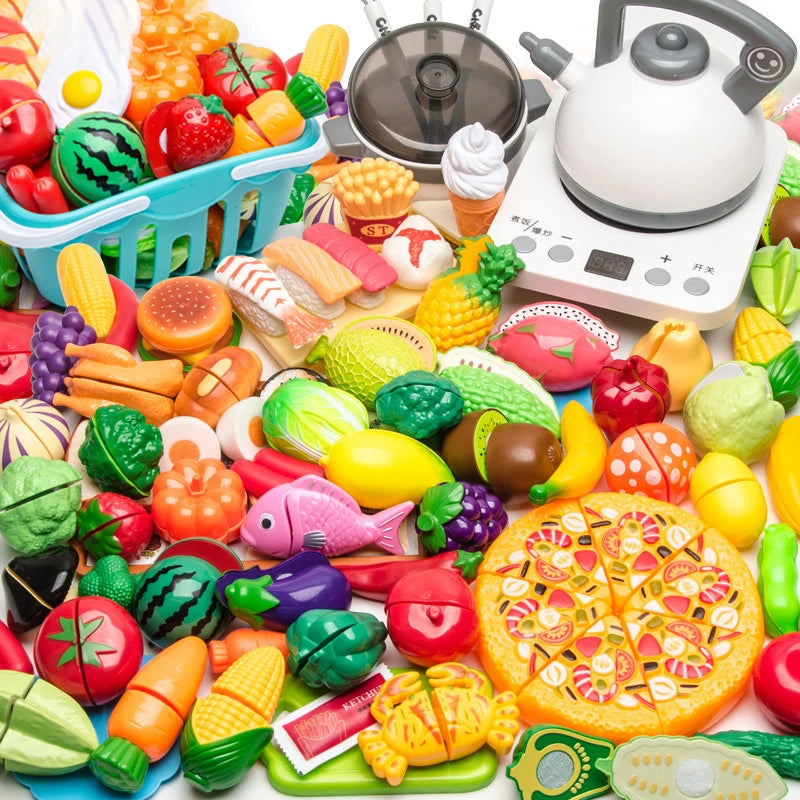 Pretend Play Food Cutting Set for Kids – Educational Fruit & Vegetable Toy