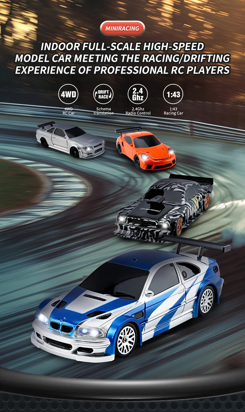 Indoor full-scale high-speed model car meeting the racing and drifting experience of professional RC players.