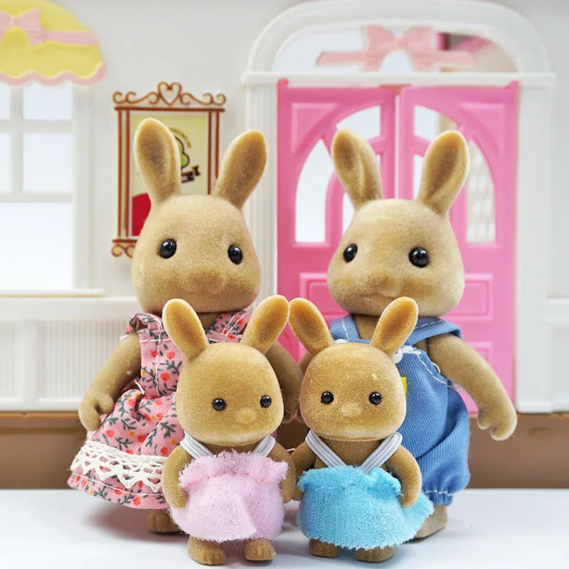 Forest Animal Family Dollhouse Set with Mini Furniture
