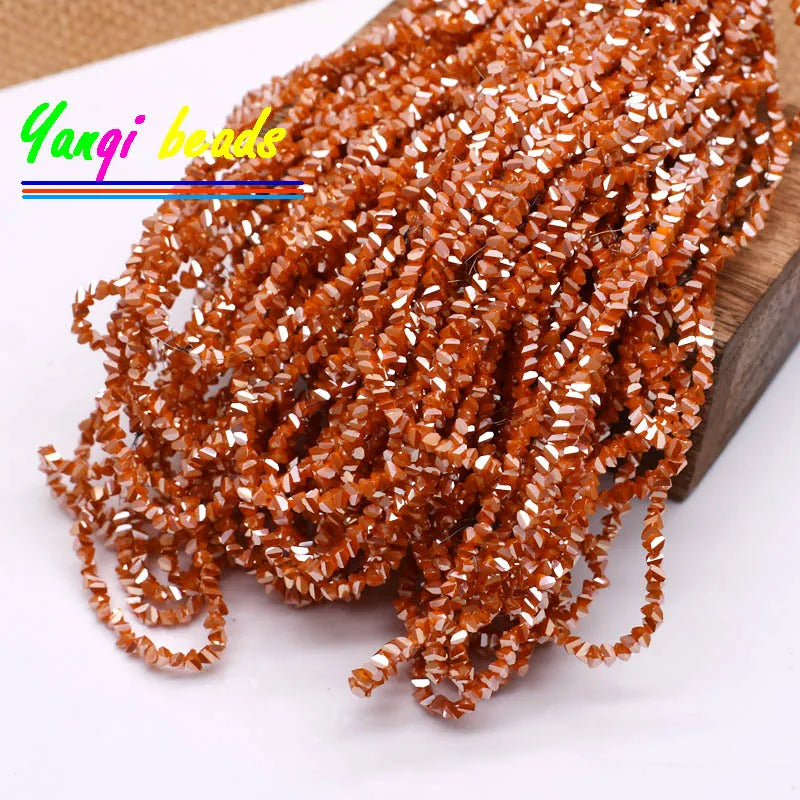 2mm Triangle Crystal Glass Beads for Jewelry Making (Approx. 130 Pieces)
