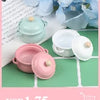 Pink and mint green miniature copper soup pots for a dollhouse kitchen display