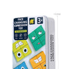 A white box containing a face-changing expression toy puzzle with colorful cartoon blocks.
