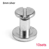 A set of 10 decorative heart brass rivets, 8mm silver size.
