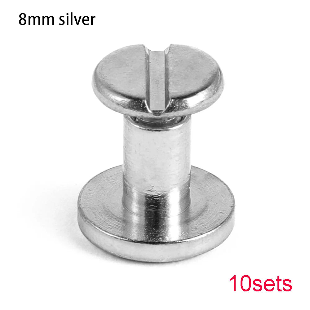 A set of 10 decorative heart brass rivets, 8mm silver size.
