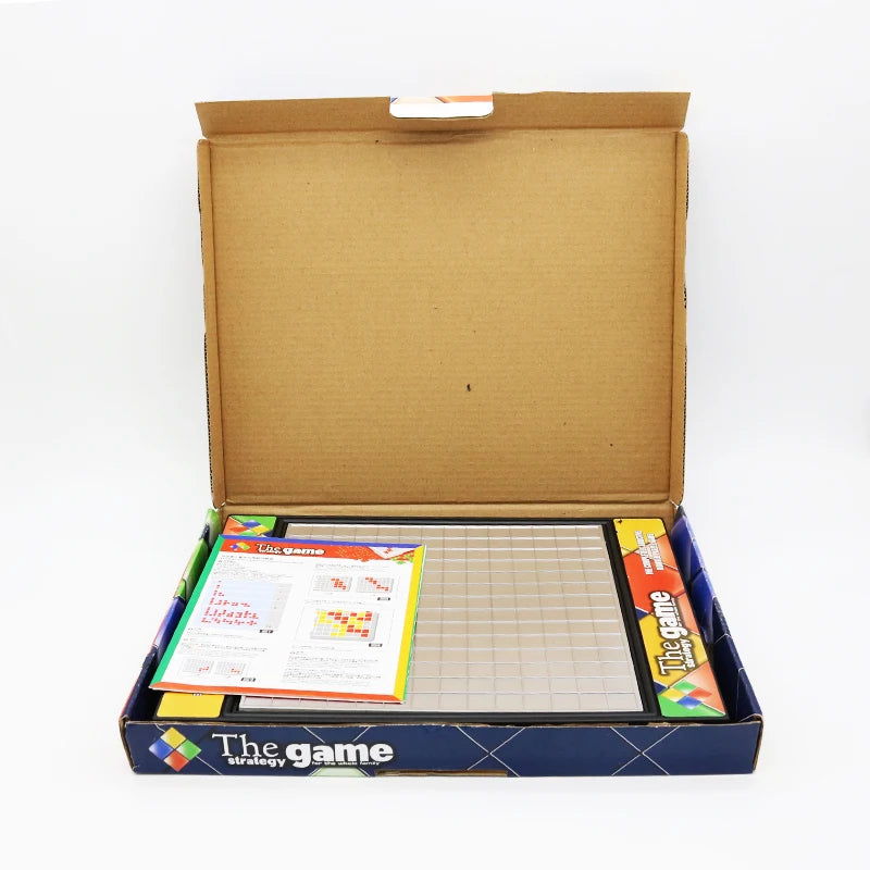 A box containing a strategy game set with a board and game components is displayed on a white background.