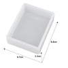 A white geometric resin casting mold with dimensions 8.8cm by 6.7cm and a depth of 2.2cm.