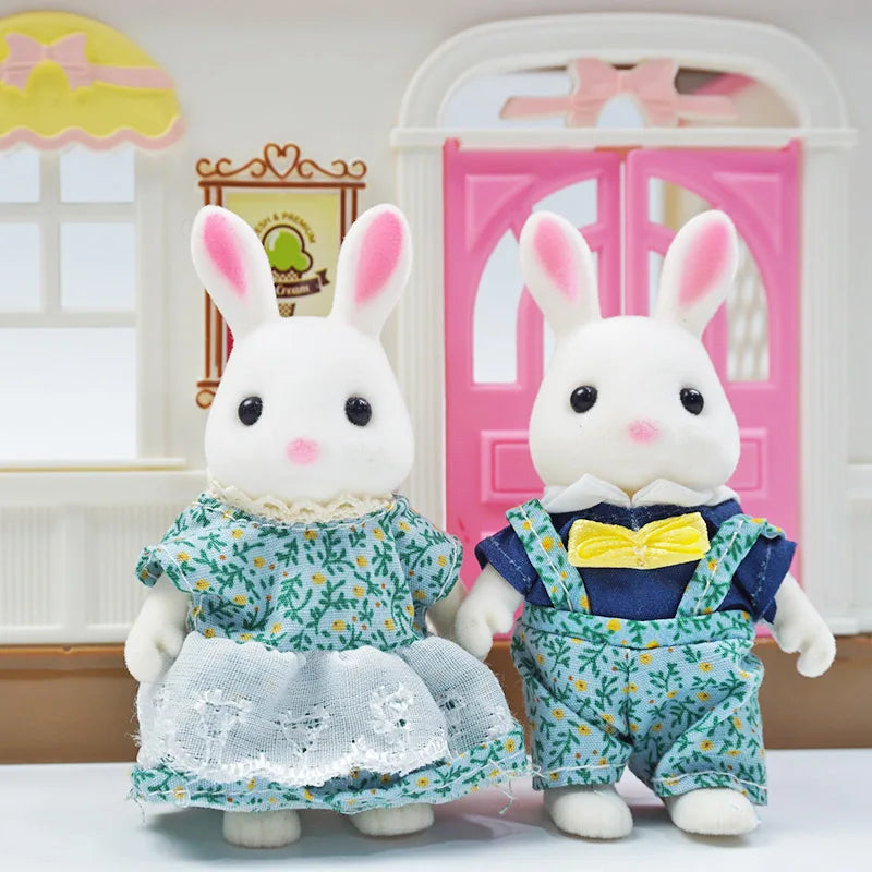 Forest Animal Family Dollhouse Set with Mini Furniture