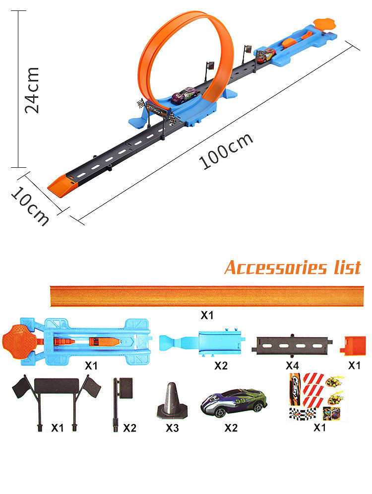 Double-Loop Racing Track Set with Inertia Cars